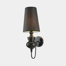 GobekUsa Contemporary LED Tapered Wall Sconce Light, 6"/8"/10" Dia, Fabric White/Black/Silver