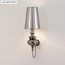GobekUsa Contemporary LED Tapered Wall Sconce Light, 6"/8"/10" Dia, Fabric White/Black/Silver