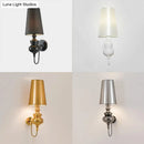 GobekUsa Contemporary LED Tapered Wall Sconce Light, 6"/8"/10" Dia, Fabric White/Black/Silver