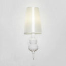 GobekUsa Contemporary LED Tapered Wall Sconce Light, 6"/8"/10" Dia, Fabric White/Black/Silver