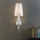 GobekUsa Contemporary LED Tapered Wall Sconce Light, 6"/8"/10" Dia, Fabric White/Black/Silver