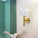 GobekUsa Contemporary White Glass Wall Sconce Light with Gold Metal Pencil Arm