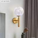 GobekUsa Contemporary White Glass Wall Sconce Light with Gold Metal Pencil Arm