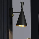 GobekUsa Contemporary Trumpet Wall Sconce Light in Black/White/Gold with Adjustable Arm and 1-3 Lights