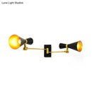 GobekUsa Contemporary Trumpet Wall Sconce Light in Black/White/Gold with Adjustable Arm and 1-3 Lights