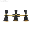 GobekUsa Contemporary Trumpet Wall Sconce Light in Black/White/Gold with Adjustable Arm and 1-3 Lights