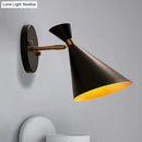 GobekUsa Contemporary Trumpet Wall Sconce Light in Black/White/Gold with Adjustable Arm and 1-3 Lights