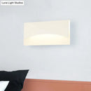 GobekUsa Contemporary Acrylic Wall Light Fixture – Rectangular Bedside Sconce in White/Gold, Warm/White Light