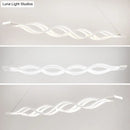 GobekUsa Contemporary White Metal LED Pendant Light for Dining Room Island - Wave Design