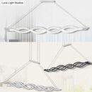 GobekUsa Contemporary White Metal LED Pendant Light for Dining Room Island - Wave Design