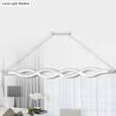 GobekUsa Contemporary White Metal LED Pendant Light for Dining Room Island - Wave Design