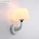 GobekUsa Contemporary Opal Glass Wall Lamp with Metal Curved Arm, White Sconce Light Fixture