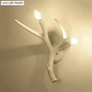 GobekUsa Contemporary Resin Antler Wall Sconce - 2 Lights, White - Ideal for Restaurants