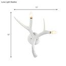 GobekUsa Contemporary Resin Antler Wall Sconce - 2 Lights, White - Ideal for Restaurants