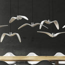 Contemporary White Seagull Resin Pendant Light