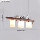 GobekUsa Contemporary Wood Island Pendant with Nutcracker Design and Cylindrical Glass Shades - Set of 3 Lights