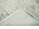 Contemporary Woolen Ivory and Brown 8.4x10.5 hand knotted Geometrical Area rug by The Rug Decor