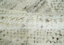 Contemporary Woolen Ivory and Brown 8.4x10.5 hand knotted Geometrical Area rug by The Rug Decor