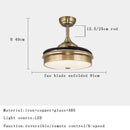 GobekUsa Copper Bronze Ceiling Fan Light Remote Control 6-speed Reversible Silent Design
