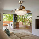 GobekUsa Copper Bronze Ceiling Fan Light Remote Control 6-speed Reversible Silent Design