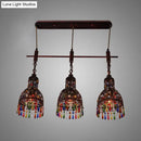 GobekUsa Copper Cluster Pendant Light with 3 Bulbs for Corridors - Art Deco Barn Style