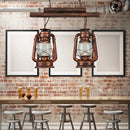 GobekUsa Copper Lantern Island Light with Clear Glass - 2-Bulb Kitchen Hanging Fixture