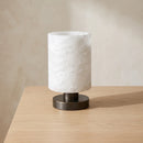 Minimalist Cylindrical Alabaster Table Lamp