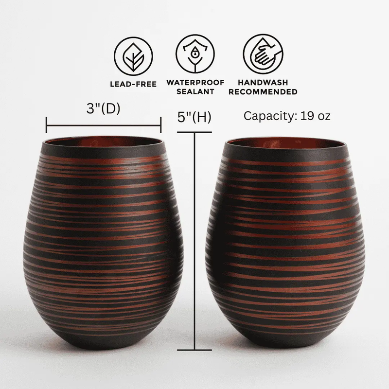 Black Swirl Stemless Glasses, photo 3 of 12