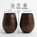 Black Swirl Stemless Glasses by Jersey Art Glass