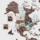 3D Wooden World Map Cappuccino (for US only)