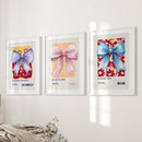 Girly Bow Wall Art Trio. Preppy Pastel Fashion Quotes Posters by Wall Art Set