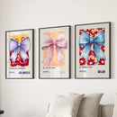 Girly Bow Wall Art Trio. Preppy Pastel Fashion Quotes Posters by Wall Art Set