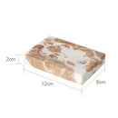 GobekUsa Coral Pink Marble Bathroom Accessories Set: Dispenser, Dish, Holder, Tissue Box, Tray
