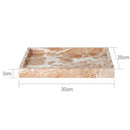 GobekUsa Coral Pink Marble Bathroom Accessories Set: Dispenser, Dish, Holder, Tissue Box, Tray