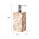 GobekUsa Coral Pink Marble Bathroom Accessories Set: Dispenser, Dish, Holder, Tissue Box, Tray