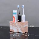 GobekUsa Coral Pink Marble Bathroom Accessories Set: Dispenser, Dish, Holder, Tissue Box, Tray