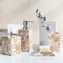GobekUsa Coral Pink Marble Bathroom Accessories Set: Dispenser, Dish, Holder, Tissue Box, Tray