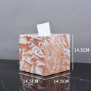 GobekUsa Coral Pink Marble Bathroom Accessories Set: Dispenser, Dish, Holder, Tissue Box, Tray