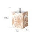 GobekUsa Coral Pink Marble Bathroom Accessories Set: Dispenser, Dish, Holder, Tissue Box, Tray