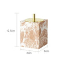 GobekUsa Coral Pink Marble Bathroom Accessories Set: Dispenser, Dish, Holder, Tissue Box, Tray