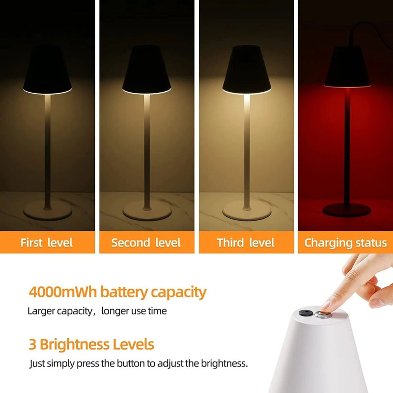 Cordless Brightness Bedside Lamp