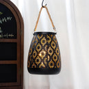 8''H Moroccan Metal Lamp (Black with Gold Brush)