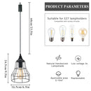 Set of 2 Metal Cage Hanging Lamps