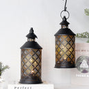 Set of 2-10.5" H Metal Table Lamps (Square Pattern) by JHY DESIGN