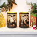 6.5" H Etched Metal Table Lamp Christmas Battery Operated Lamp