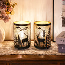 6.5" H Etched Metal Table Lamp Christmas Battery Operated Lamp