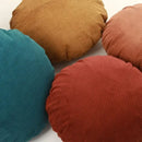 Corduroy round pillow cover living room solid stripe decor by Decorbites