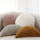 Corduroy round pillow cover living room solid stripe decor by Decorbites