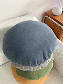 Corduroy round pillow cover living room solid stripe decor by Decorbites
