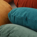 Corduroy round pillow cover living room solid stripe decor by Decorbites